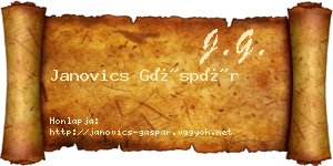 Janovics Gáspár névjegykártya
